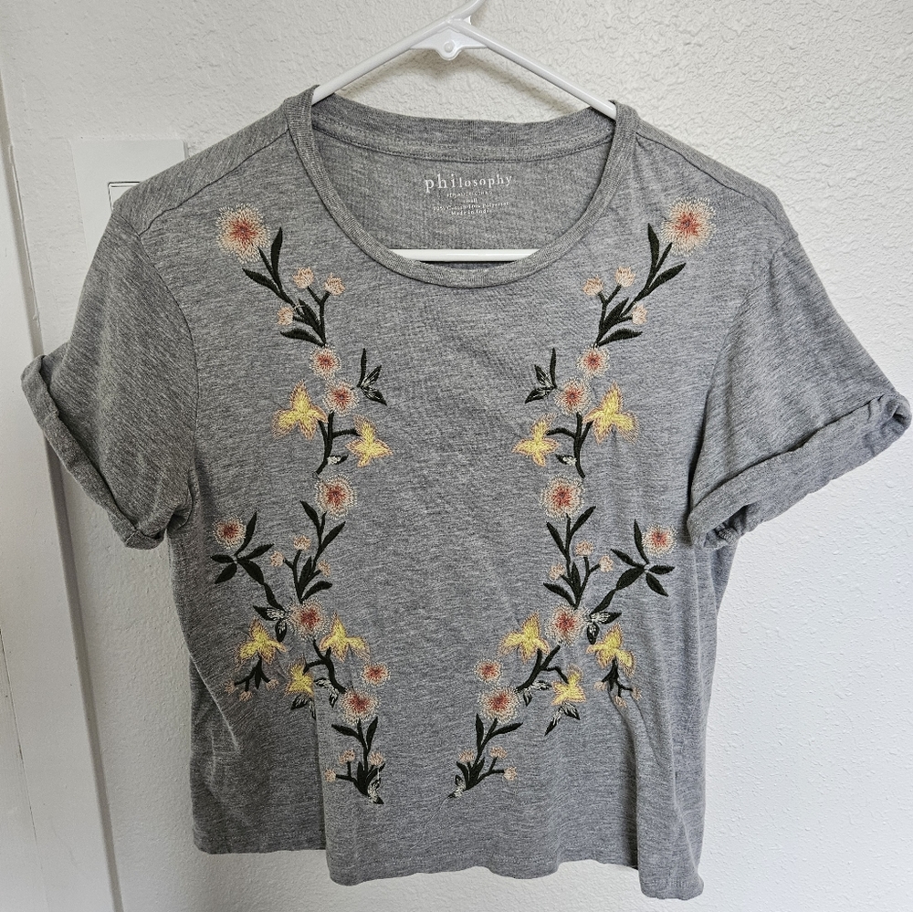 Philosophy Floral Embroidery Top